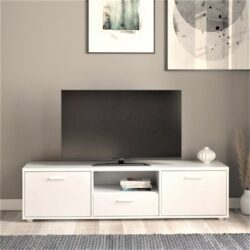 Manhattan Modern Large White TV Cabinet with Drawers - Choice of Sizes