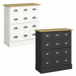 Noel Classic Shoe Cabinet with Wooden Top - Black or White