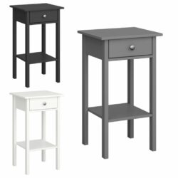 Troy Modern Bedside Table with Drawer - Off White, Black or Grey
