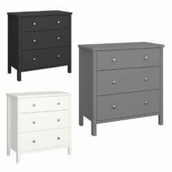 Troy Short Modern Chest of Drawers - Black, Grey or Off White