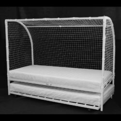 Children's White Football Goal Bed with Trundle Bed
