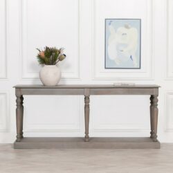 Elegant Vintage Wooden Console Table with Turned Legs