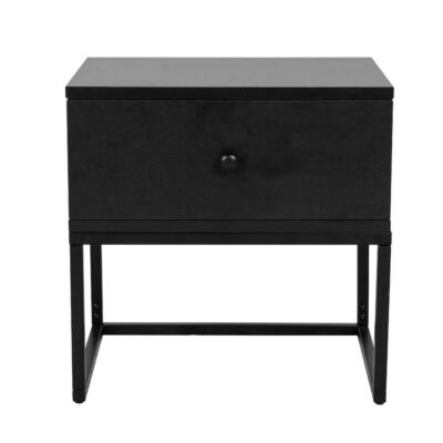 Georgie Modern Black Bedside Table with Drawers