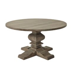 Durham Rustic French Vintage Round Wooden Dining Table