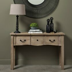 Durham Rustic French Vintage Wooden Console Table with Drawer
