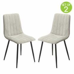 Miller Modern Light Grey Dining Chair with Black Legs - Pair