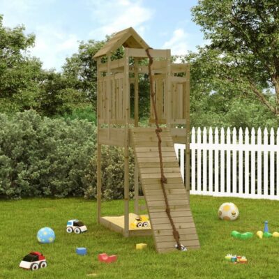 Outdoor Solid Pine Wooden Treehouse Playhouse Climbing Frame Set