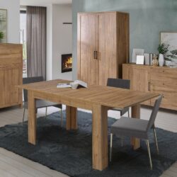 Ashdown Modern Extending Wooden Dining Table in Rich Oak