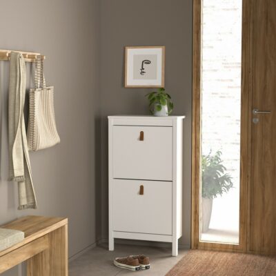 Brinkley Small Shoe Cabinet with 2 Doors - Matt Black or White