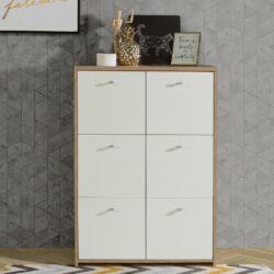 Innsbruck Modern White Cabinet with Oak Wood Effect