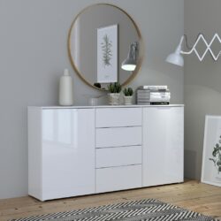 Tahoe Gloss Modern Large White Sideboard with Drawers