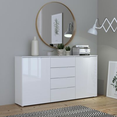 Tahoe Gloss Modern Large White Sideboard with Drawers