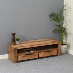 Bearwood Rustic Chunky Wooden TV Cabinet with Drawers