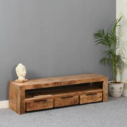 Bearwood Rustic Large Chunky Wooden TV Cabinet with Drawers