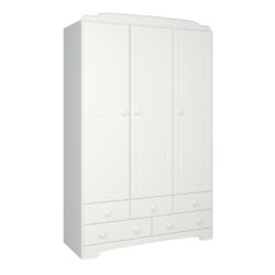 Buckley Traditional Triple Large White Wardrobe with Drawers