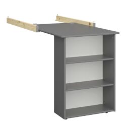 Callum Modern Kids Grey Pull Out Desk with Shelving