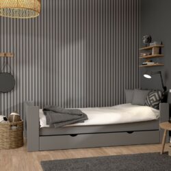 Callum Modern Single Grey Bed