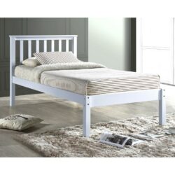Cherwell Solid Wood Single White Bed with Low Footend