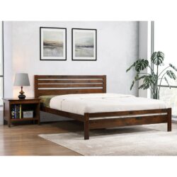 Crawley Modern Wooden Bed in Rustic Oak - Choice of Sizes