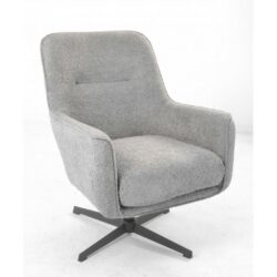 Darcie Light Grey Swivel Chair in Soft Fabric
