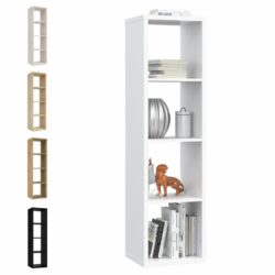 Genesis Modern Open Slim Bookcase - White, Oak or Black
