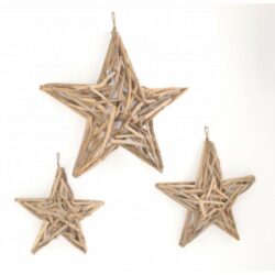 Hanging Rustic Driftwood Star Ornament - Choice of Sizes