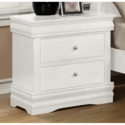 Honor Traditional White Bedside Table with Drawers