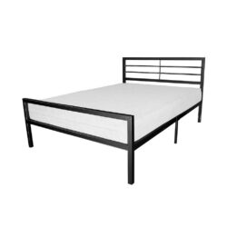 Jefferson Modern Black Metal Bed with Centre Support - Small, Small Double or Double