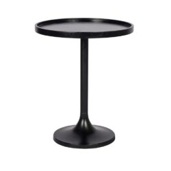 Karl Modern Small Round Black Lamp Table
