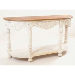 Large Antique Wooden Console Table with Carving Detail