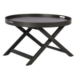 Richard Round Dark Grey Coffee Table in Tray Style