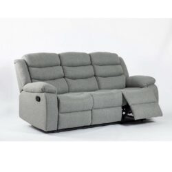 Alban Modern 3 Seater Reclining Grey Sofa in Smoke Grey