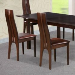 Creed Solid Dark Wooden Dining Chair with Walnut Finish - Pair