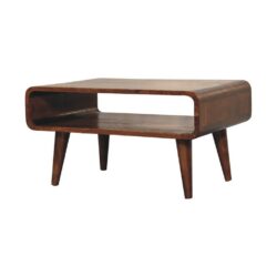 Curved Small Chestnut Wooden TV Stand or Coffee Table