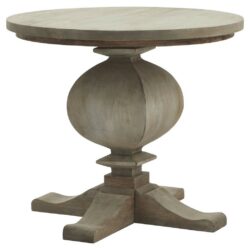 Durham Rustic French Round Vintage Wooden Lamp Table