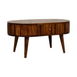 Granada Modern Dark Wooden Coffee Table with Drawers & Panelled Design
