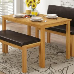 Haghe Solid Wood Dining Table with Oak Finish