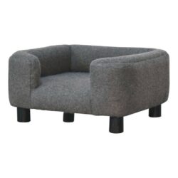 Luxury Small Pet Sofa Bed with Grey Tweed Upholstery