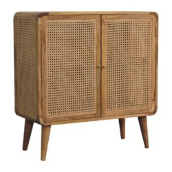 Lydia Wood and Rattan Sideboard Cabinet with 2 Doors