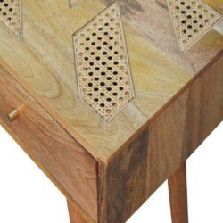 Lydia Wooden and Rattan Console Table with Drawers