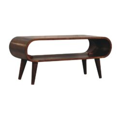 Madeira Minimalist Chestnut Coffee Table with Legs in Dark Wood