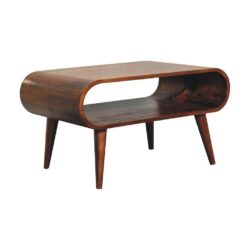 Madeira Modern Chestnut Coffee Table with Legs in Dark Wood