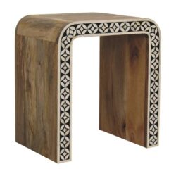 Modern Wooden and Bone Inlay Lamp Table