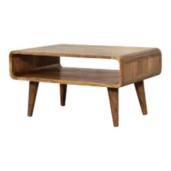 Noah Curved Small Wooden TV Stand or Coffee Table with Oak Finish