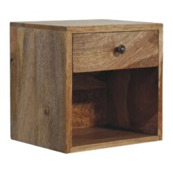 Noah Small Wooden Wall Mounted Bedside Table with Drawers