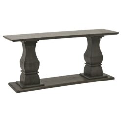 Reims Chunky Vintage Wooden Console Table in Dark Oak
