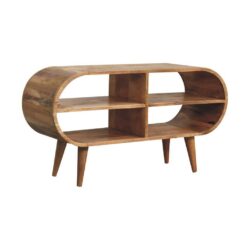 Rounded Modern Wooden TV Unit in Oak Finish