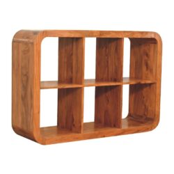 Ruth Modern Chestnut Wooden Bookcase Shelving Unit in Chunky Wood