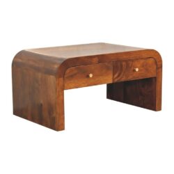 Ruth Modern Chestnut Wooden Coffee Table with Drawers