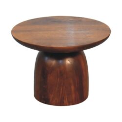 Ruth Modern Round Chestnut Wooden Lamp Table